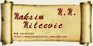 Maksim Milčević vizit kartica